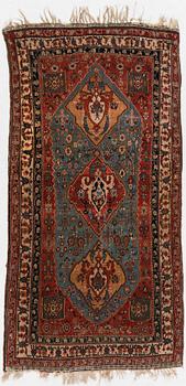 An antique Qashqai rug, southeastern Iran, c 204 x 102 cm.