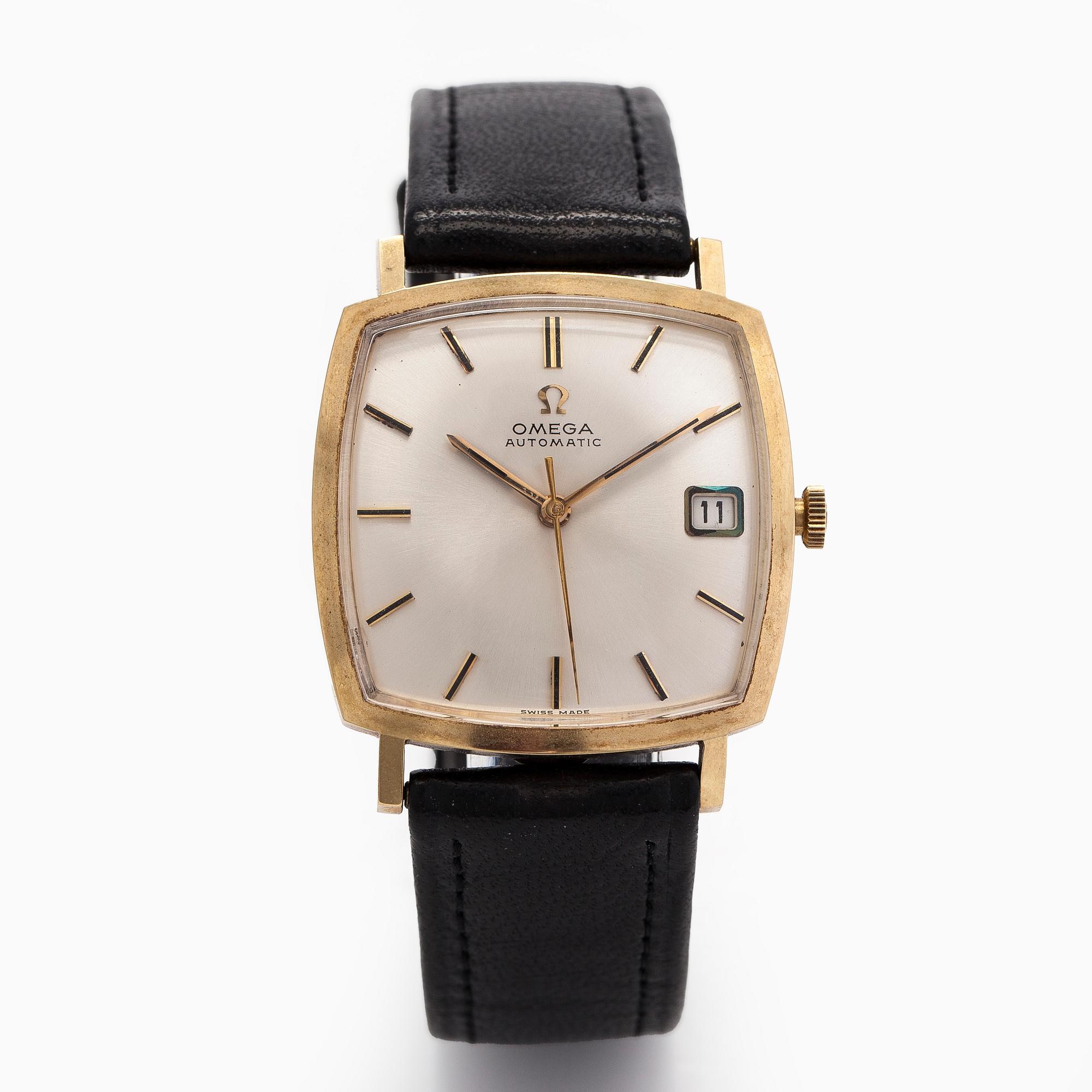 Omega, ”Square de Ville”, 14K kultaa, automaattinen, pleksilasi, noin 1966.