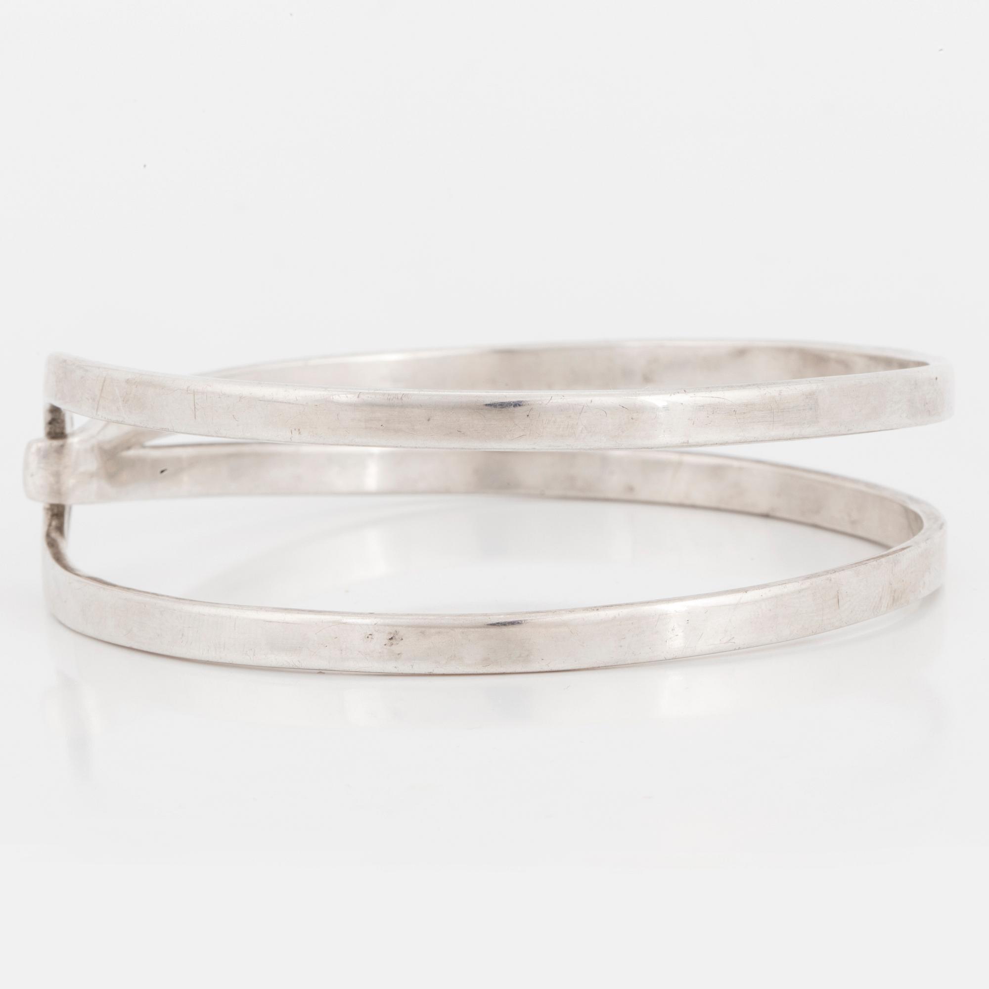 ANDERS HÖGBERG, stel armring, sterling silver, Göteborg 1979.