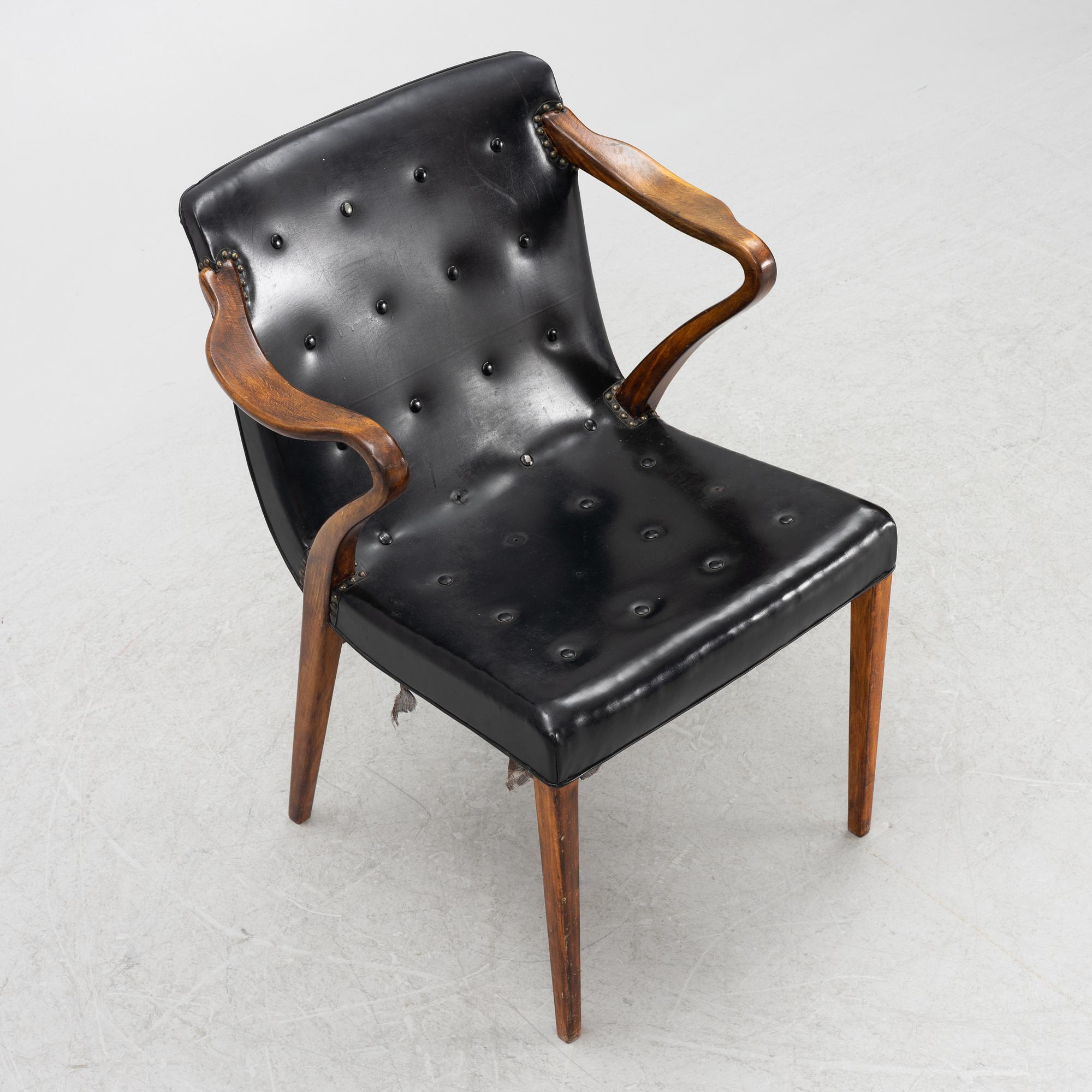 Axel Larsson, karmstol, modell "1208", Svenska Möbelfabrikerna Bodafors, 1930/40-tal.