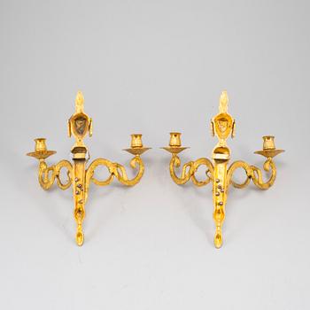 A 20th Century pair of Louis XVI style wall sconces.