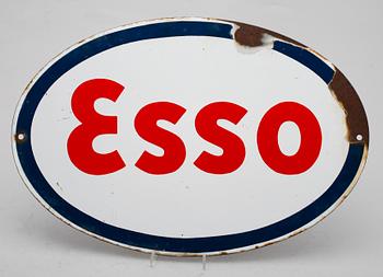 REKLAMSKYLT, emalj, Esso, 1900-talets mitt.