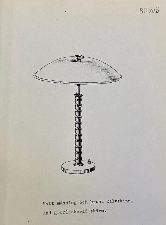 Bertil Brisborg, a pair of table lamps, model "30595", Nordiska Kompaniet, 1940s.