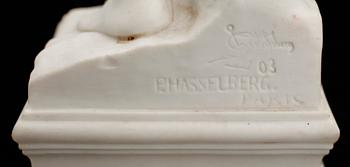 PER HASSELBERG, efter, figurin, parian, sign Gustafsberg 03 P Hasselberg Paris.