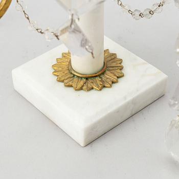 A pair of early Gustavian style 20th century table chandeliers.