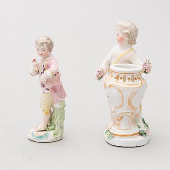Two 18th Century porcelain figurines, probably from Nymphenburg, Germany.