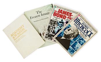 70. BOOKS, 4 volumes, "Academy Awards Illustrated", "The Frozen Image", "Die James Bond filme", "A.Hitchcock und seine filme".