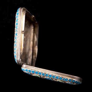 ETUI, emaljerat silver, Ryssland, ca 1900.