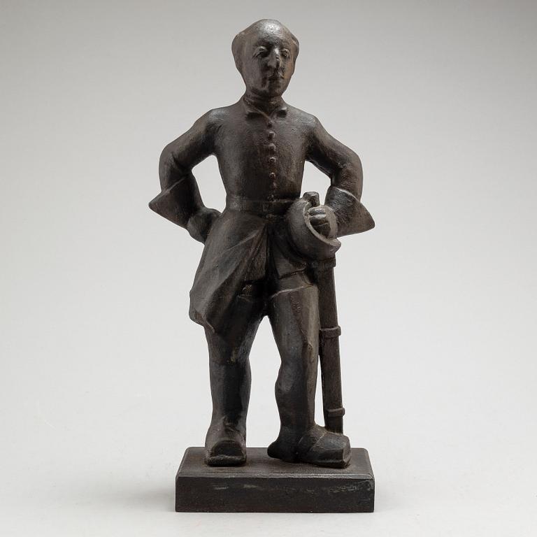 ALLAN EBELING, a cast iron sculpture depicting Karl XII.
