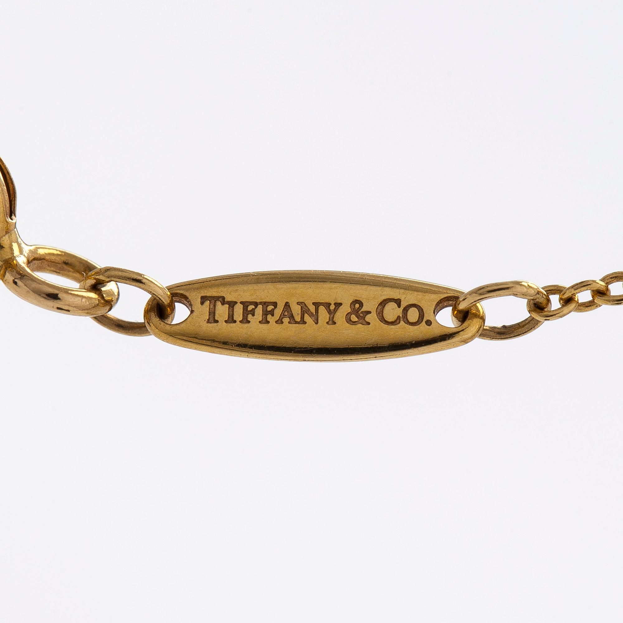 Tiffany & Co, Elsa Peretti, halsband, "Diamonds by the Yard", 18K guld med en briljantslipad diamant.