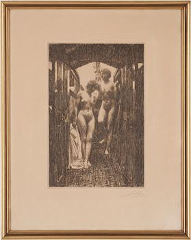 Anders Zorn · ANDERS ZORN, etsning, 1917. Signerad.