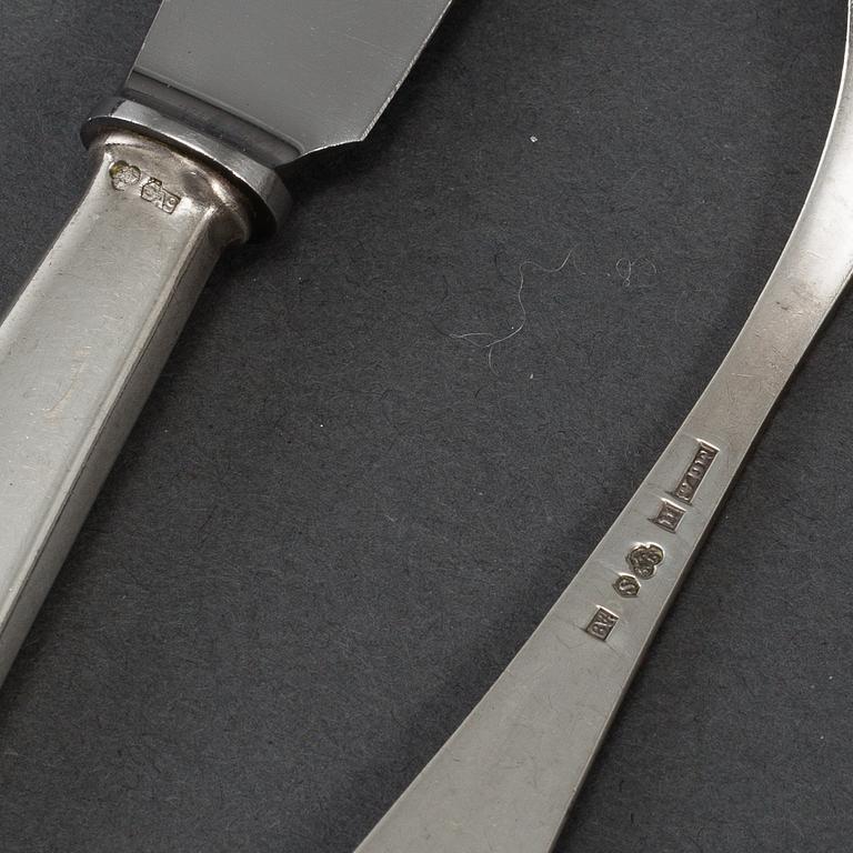 KG MARKSTRÖMS, 12+12 psc silver cutlery, model 'Snäck'. Stockholm, some 1950.