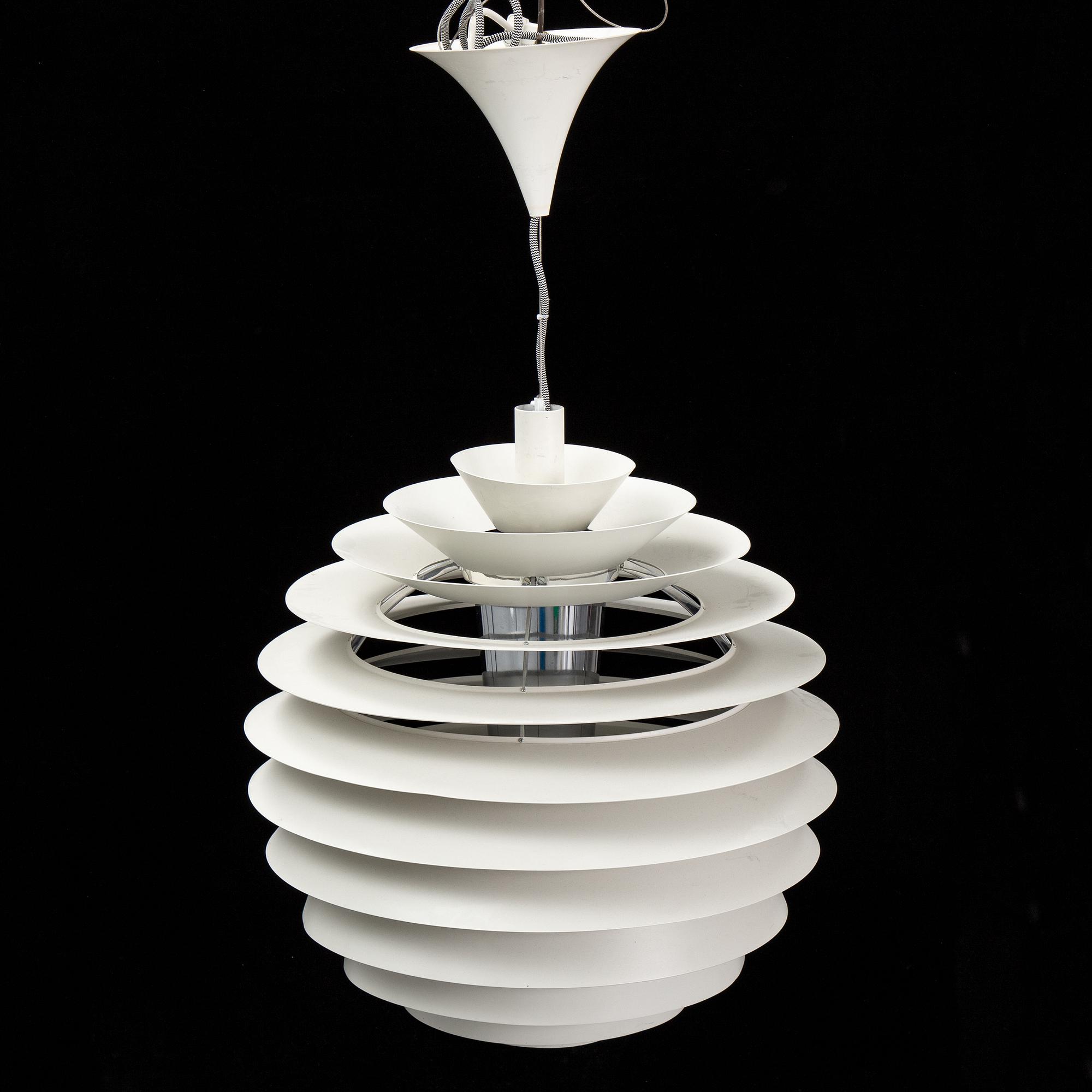 Poul Henningsen, a 'PH Globe/Louvre' pendant light, Louis Poulsen, Denmark.