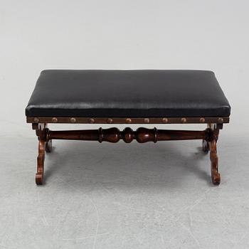 A rosewood bench, late 19th Century.