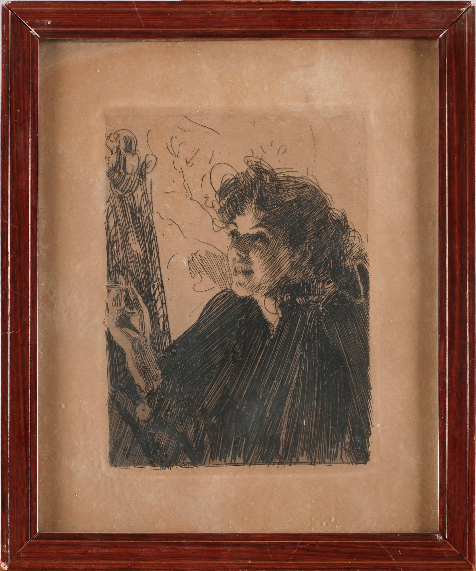 ANDERS ZORN, etsning, sign i plåten.