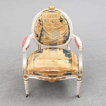 A late 18th century gustavian armchair.