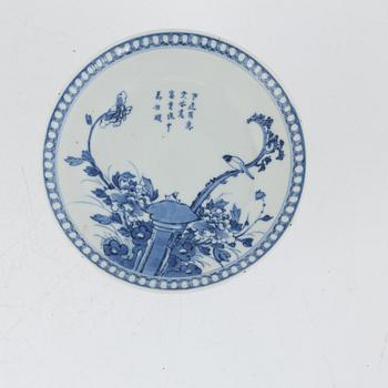 A blue and white Chinese stemcup, late Qing dynasty / around 1900.