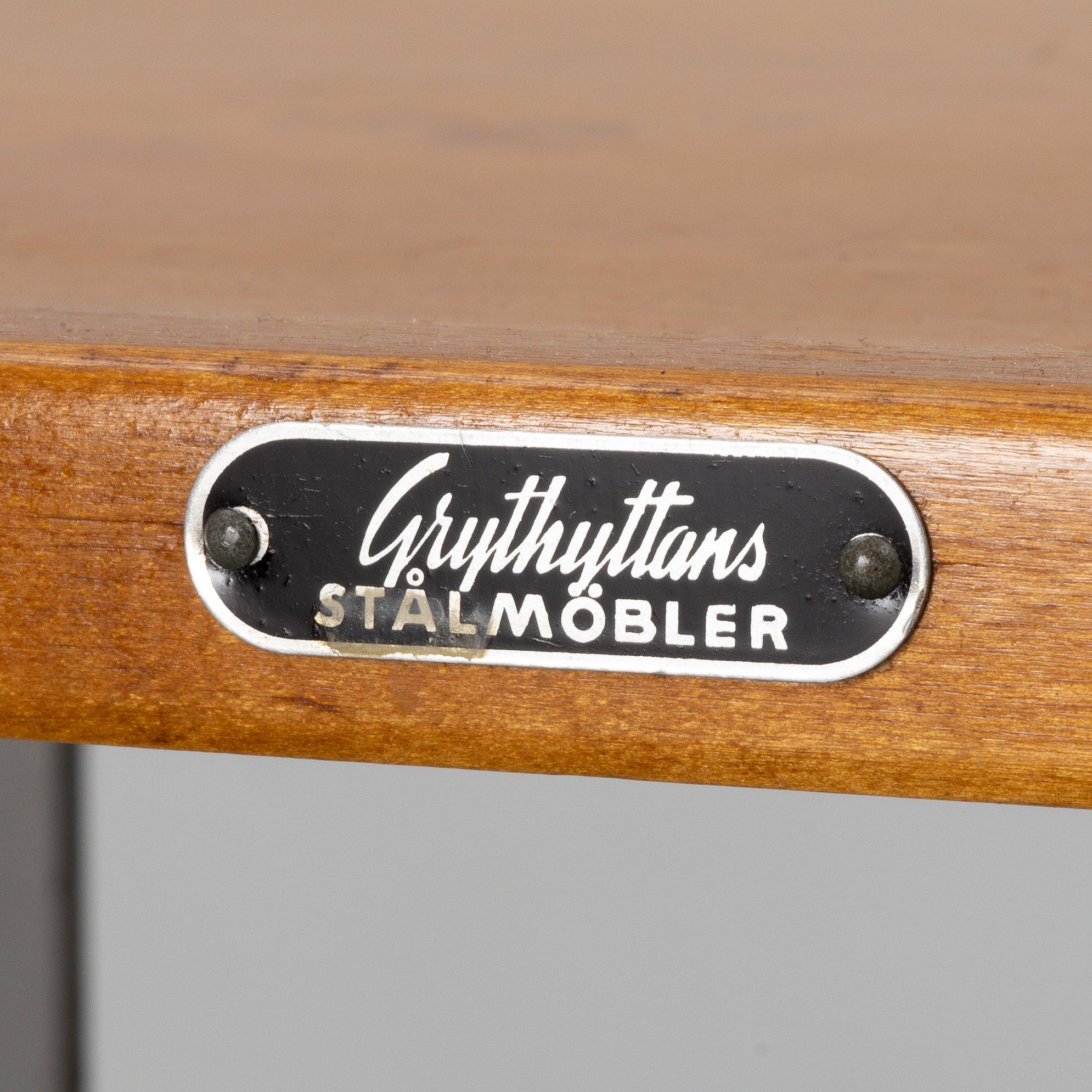 Chairs, 6 pcs, "Chair 10", mid-20th century. Grythyttan's steel furniture. First half of the 20th century.