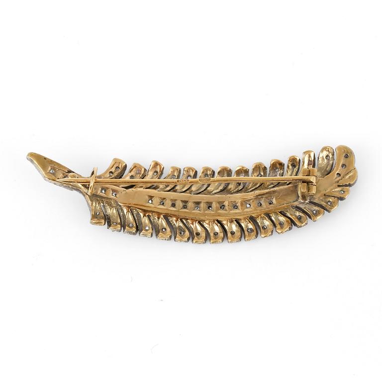 BROSCH,  med små diamanter totalt ca 1,20 ct, Kiev, Ryssland, 1896-1908.