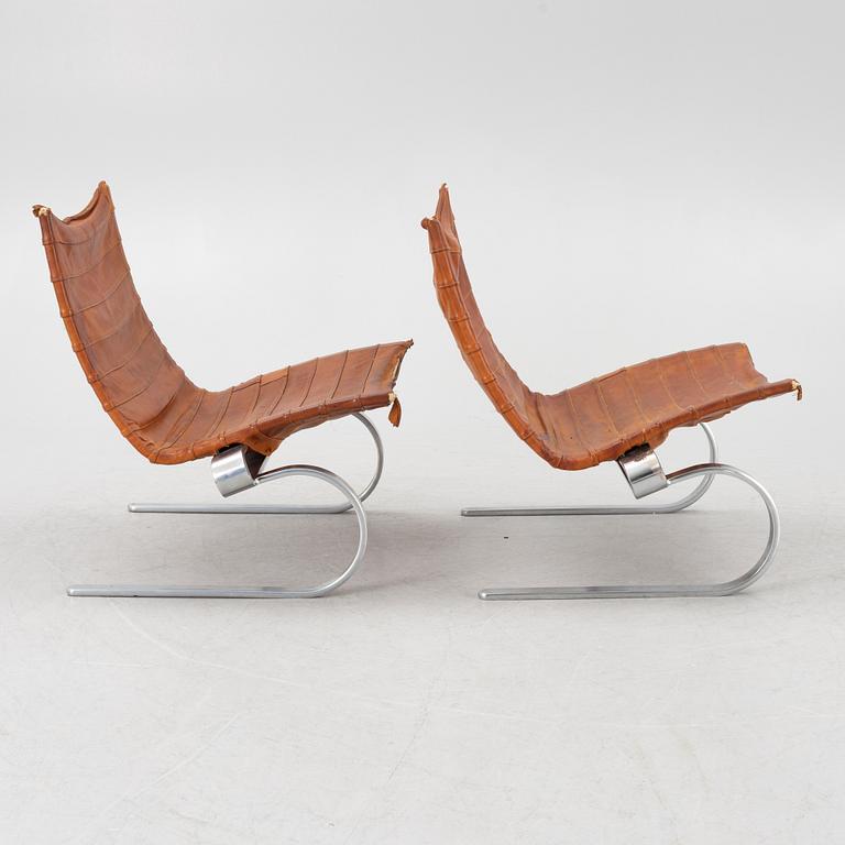Poul Kjaerholm, a pair of "PK20" easy chairs, E Kold Christensen, Denmark, post 1968.