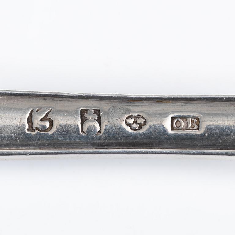 Olof H Bergström, gafflar, 6 st, silver, Uppsala 1815.