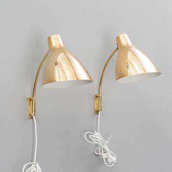 A set of two wall lights stamped Orno, from the 1950s.