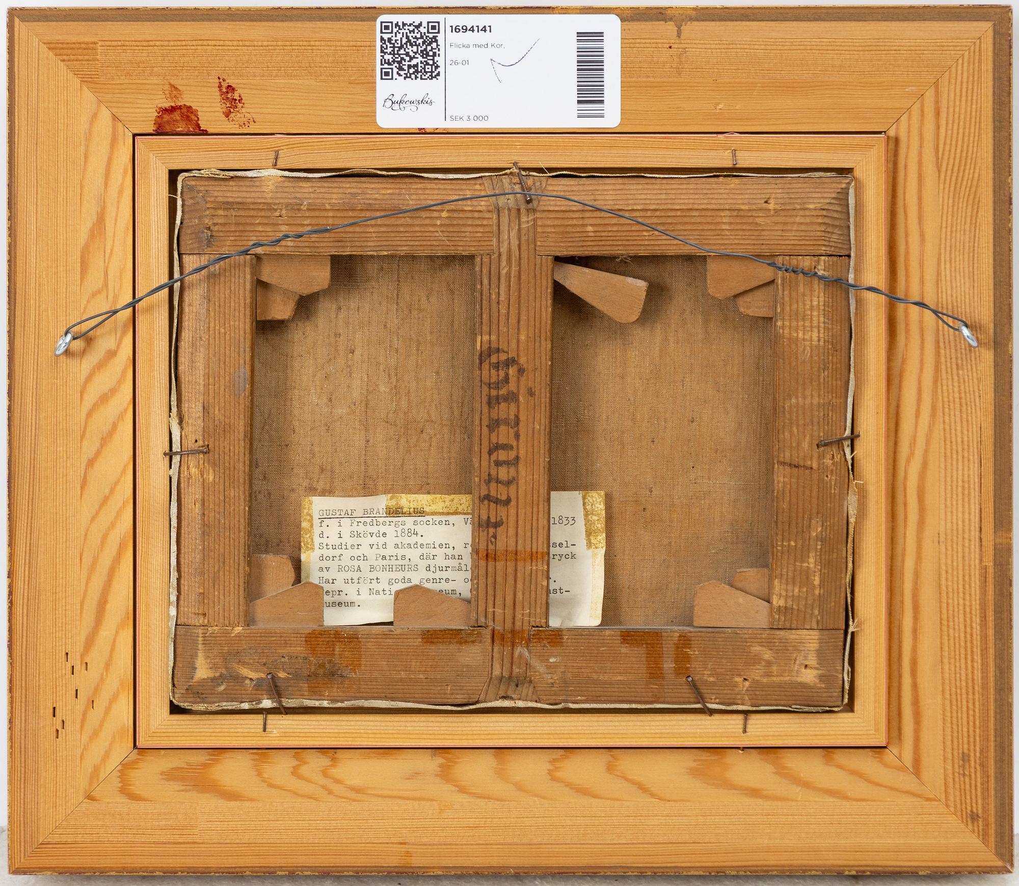 Gustaf Brandelius, Flicka med ko, kalv och hund.