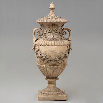 A Swedish Höganäs 1860's stoneware garden urn by Ferdinand Ring.