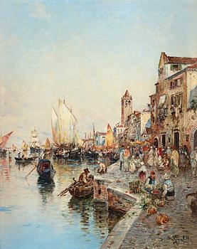 32. Wilhelm von Gegerfelt, Venetian embankment scene.