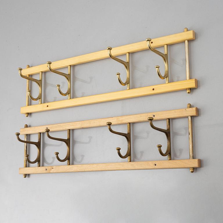 A pair of 'Dekorativ' coat hangers, Skoglunds metallgjuteri, Anderstorp, 1950's/60's.