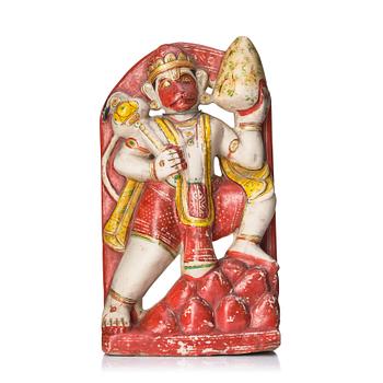 986. An alabaster sculpture of Hannuman, India, late 19th century.