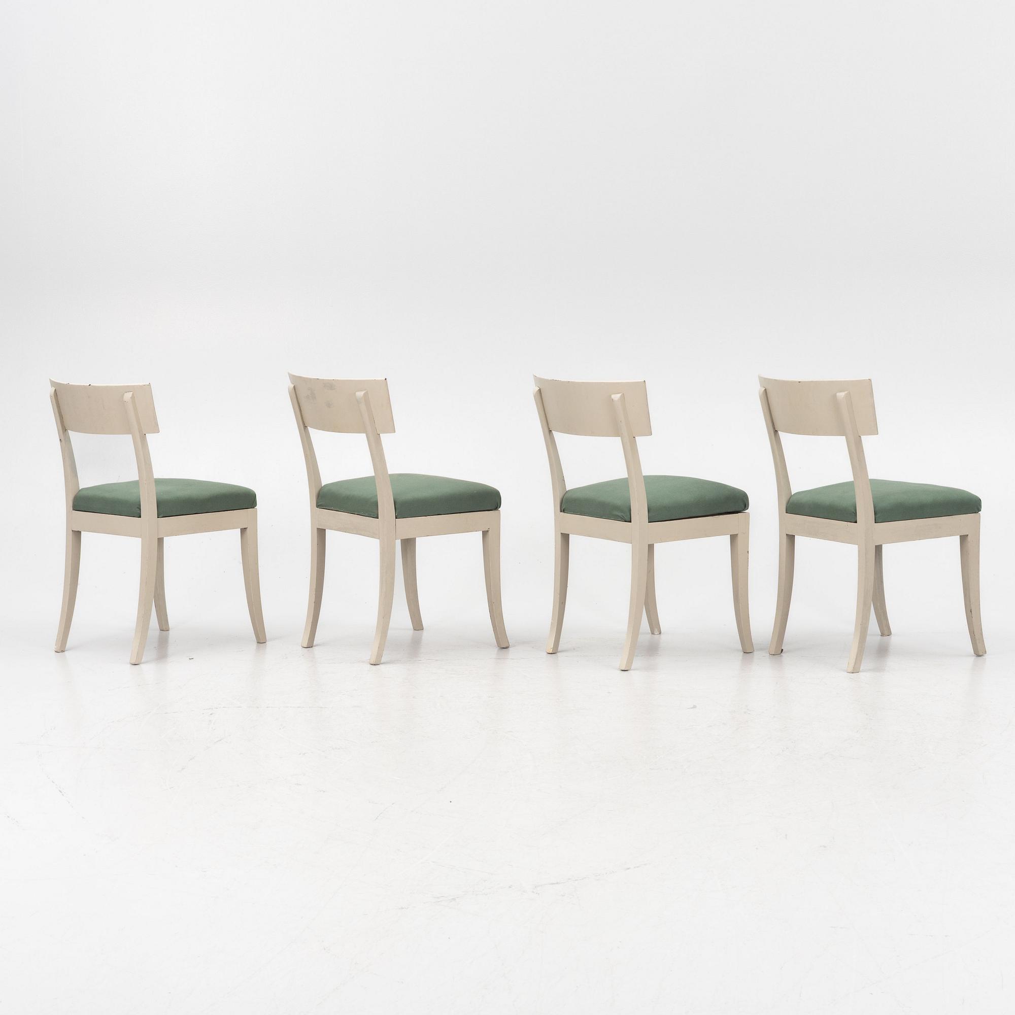 Four Empire chairs, Denmark, first half of the 19th Century.