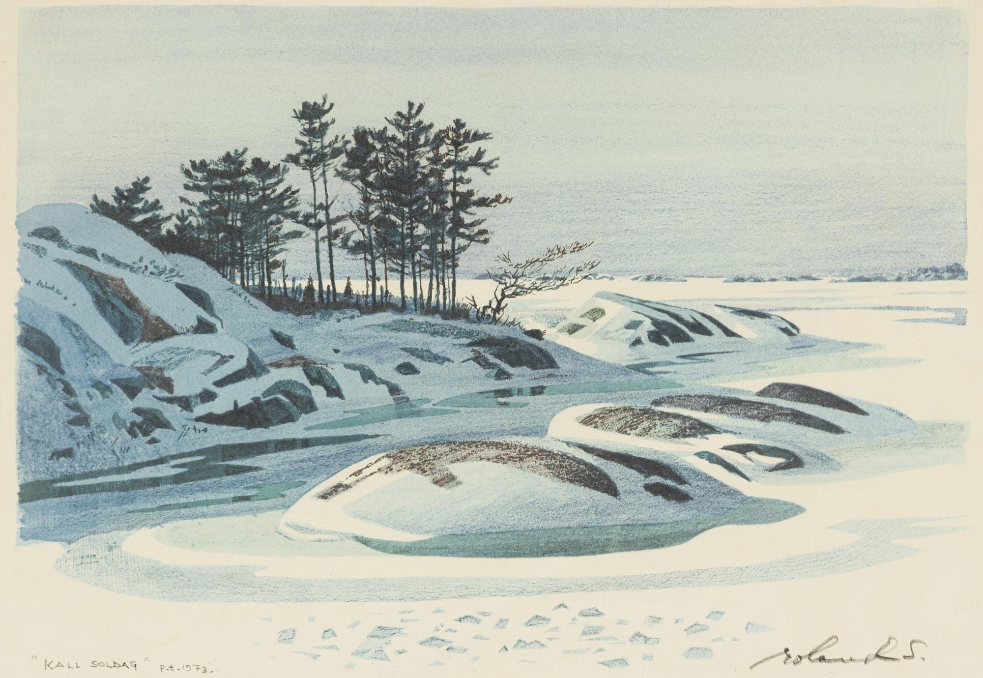 Roland Svensson, litograph in colours, signed, dated 1973.