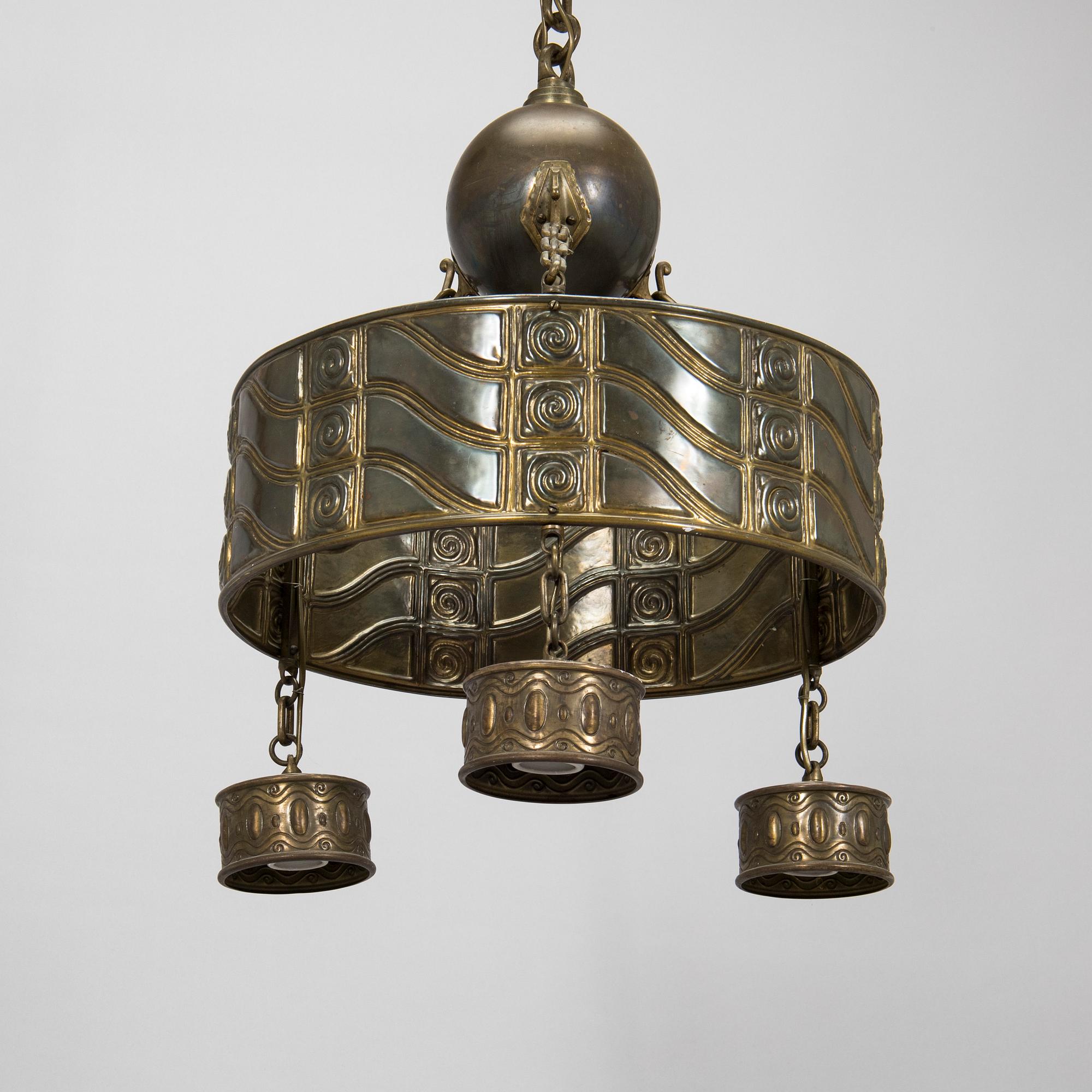 A Jugend style ceiling lamp, circa 1900.