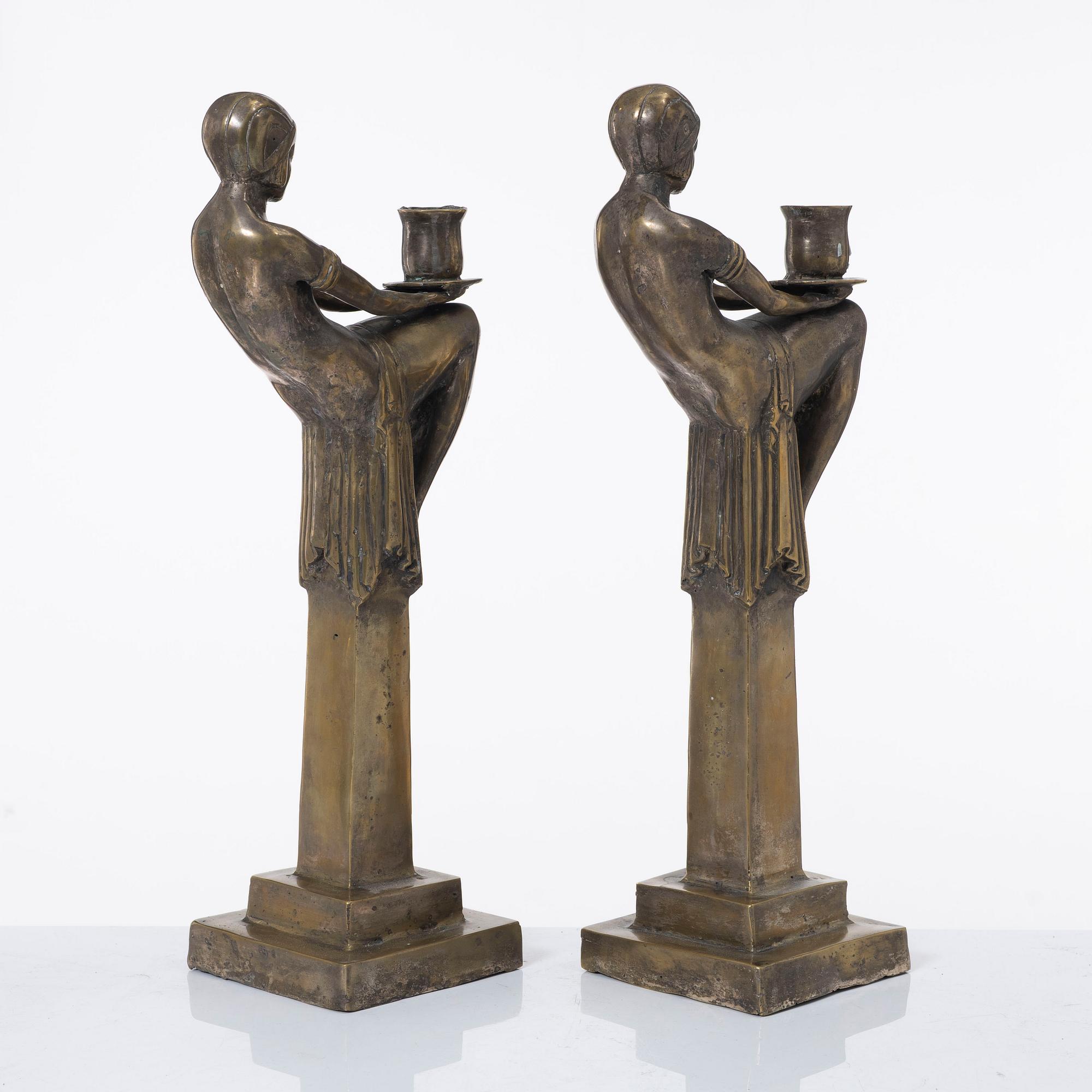Candelabras, a pair, Art Deco style, 20th century.