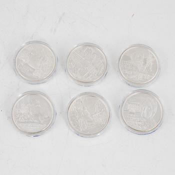 Commemorative coins, 17 pcs, sterling silver, Kingdom of Sweden, Swedish Mint, Eskilstuna.