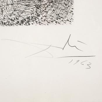 SALVADOR DALÍ, an etching, signed and dated 1963.