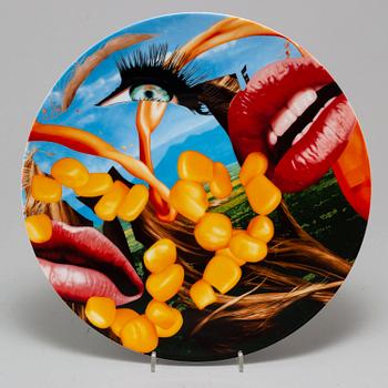 A 'Lips' porcelain plate by Jeff Koons, Bernardaud, edition 826/2500.