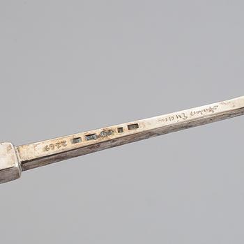 A sterling and wood punch ladle, mark of Anders Ericson, Kristianstad 1975.