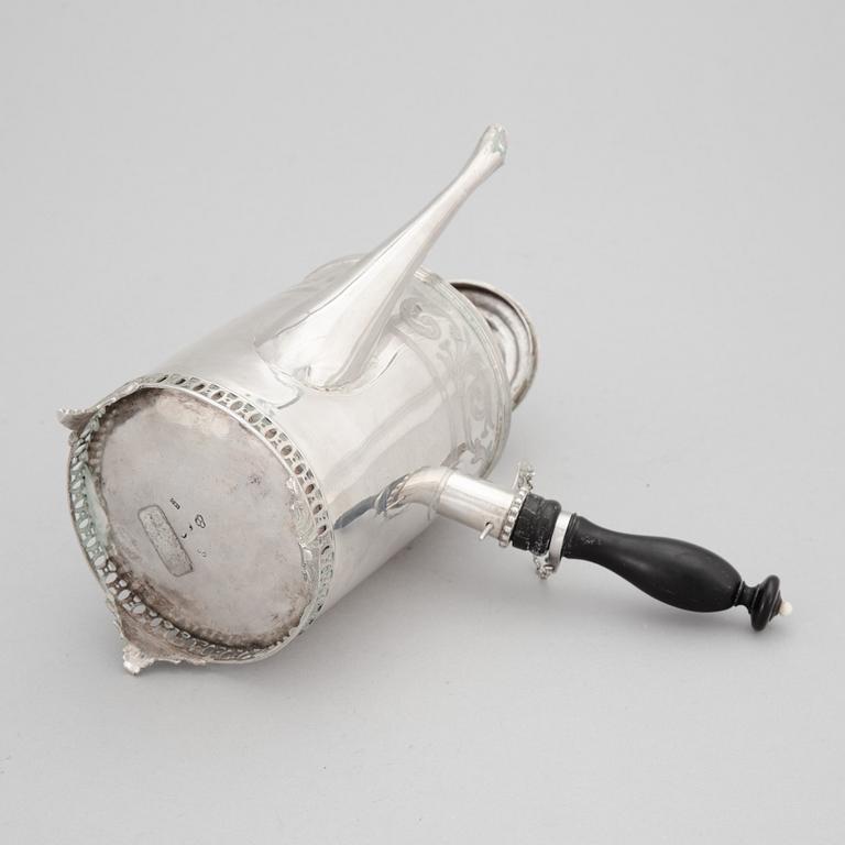 A Swedish Late Gustavian Silver Coffee Pot, mark of Olof Hellbom, Stockholm 1798.