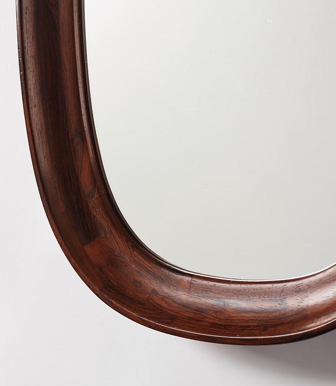 Carl Malmsten, a rare rosewood mirror, Sweden, 1950s.