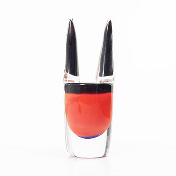 Erik Höglund, A glass vase / sculpture, signed EH 1991, Strömbergshyttan.