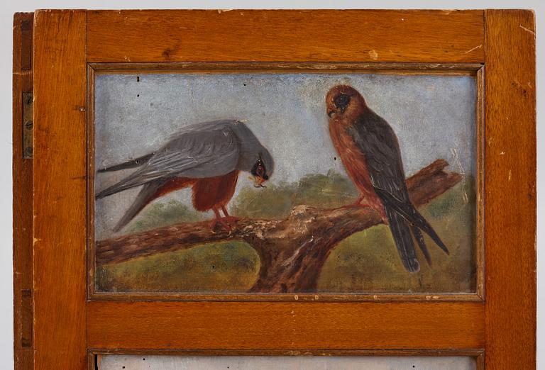 A folding screen, late 19th century.