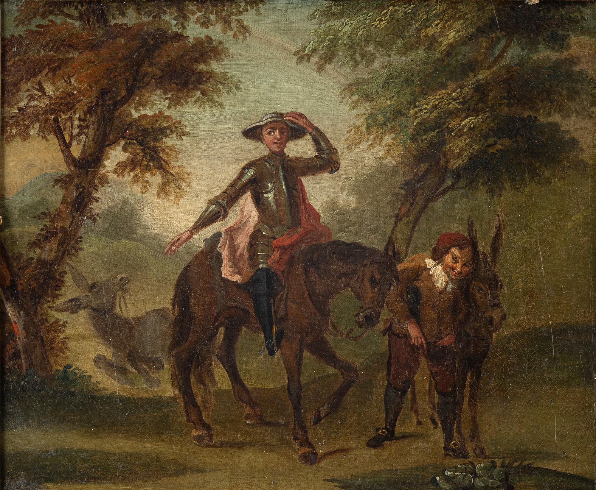 Unknown artist, 18th century, Sancho Panza and Don Quixote.