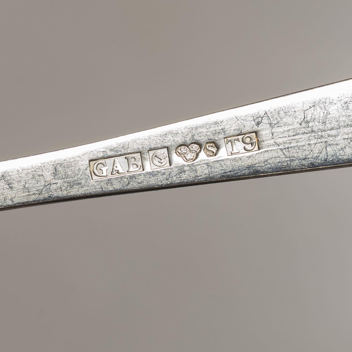 Jacob Ängman, Cutlery set, 37 pieces, silver, “Rosenholm”, GAB, including Eskilstuna 1969.