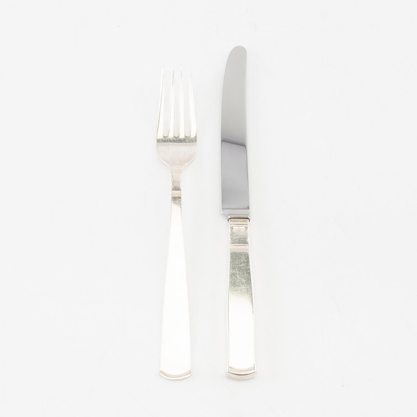 Jacob Ängman, bestick 88 delar, silver, "Rosenholm", GAB, Eskilstuna, 1950/70-tal.