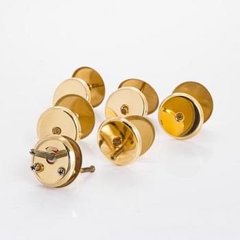 A set of six 1960s-70s door handles.