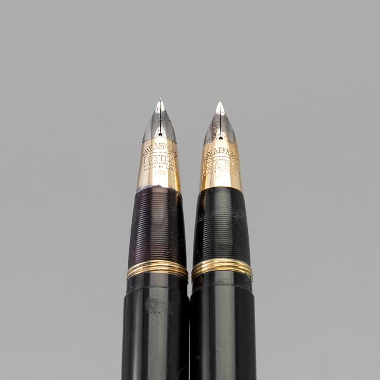 TWO SHAEFFER PEN CO FOUNTAIN PENS, first half of the 20th century.