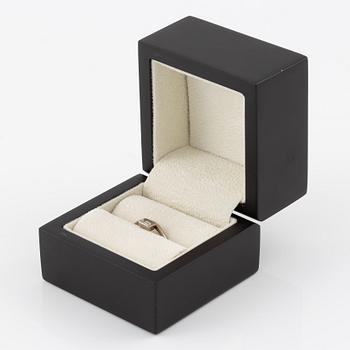 Ring, 14K white gold with emerald-cut diamond.
