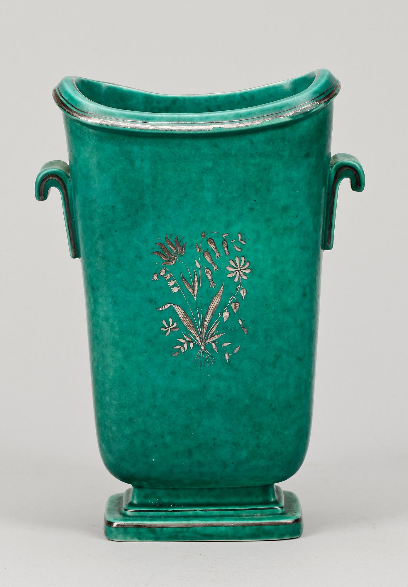VAS, stengods, "Argenta", Wilhelm Kåge, Gustavsberg. 1900-talets mitt.